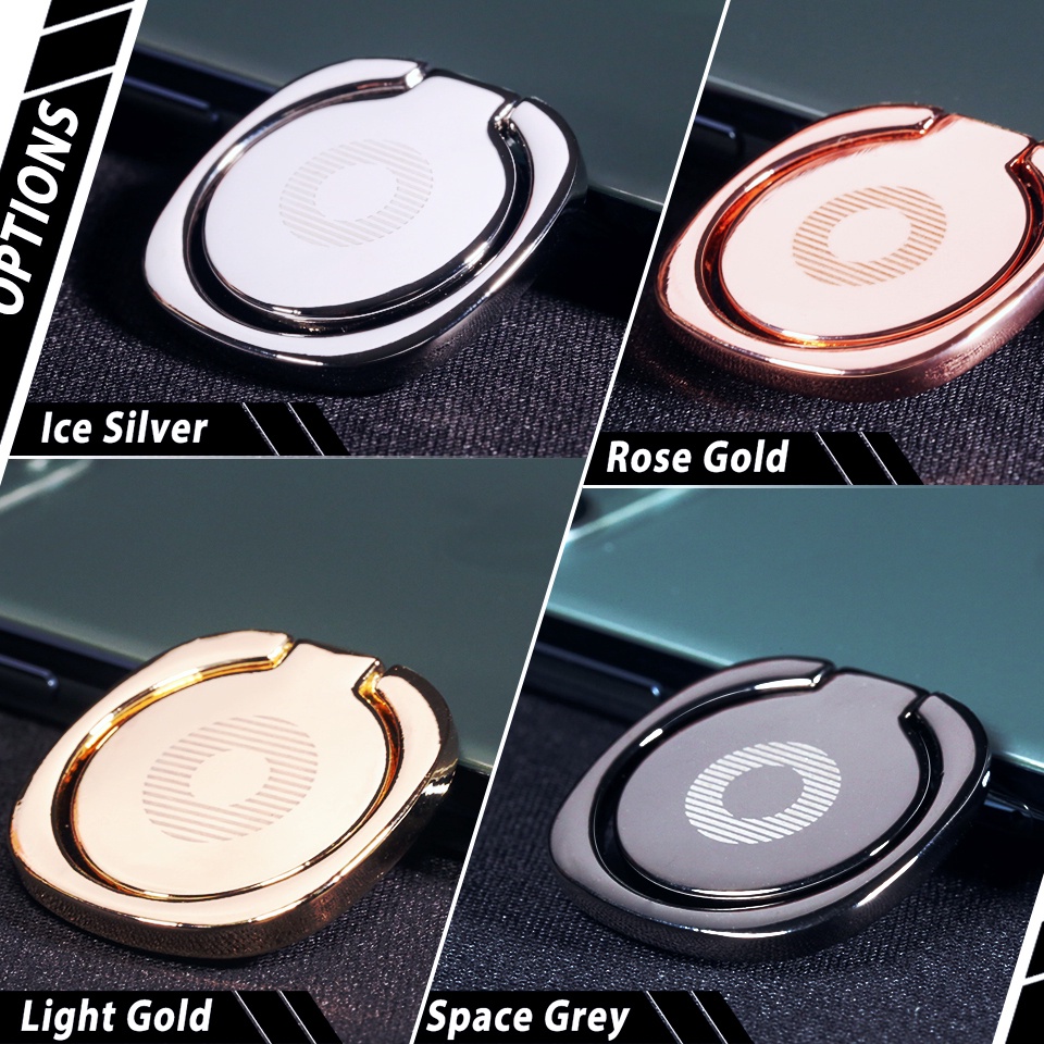 Giá Đỡ Điện Thoại / Máy Tính Bảng Bằng Kim Loại Siêu Mỏng Xoay 180 Độ Gắn Xe Hơi Tiện Dụng