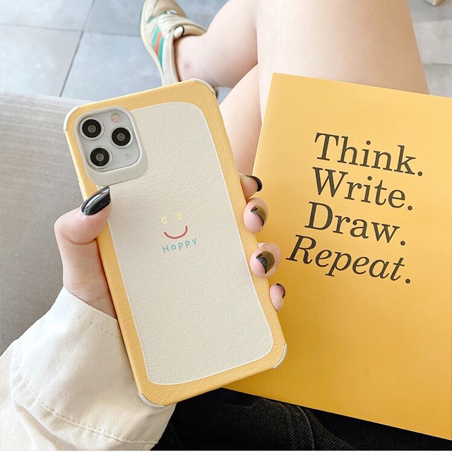 Ốp da 4 góc Mặt cười Happy 5/5s/6/6s/6plus/6splus/7/8/7plus/8plus/X/Xs/Xsmax/11/11Promax / Mily store