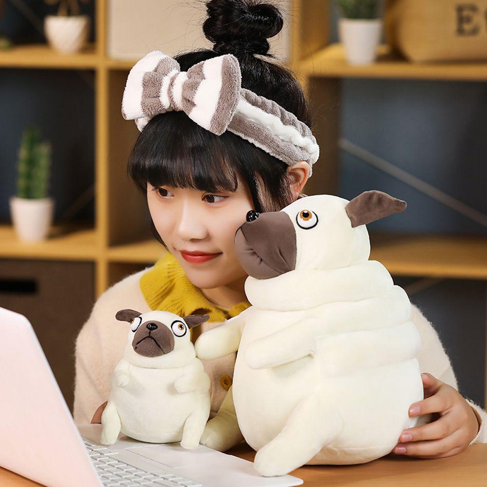 Đồ chơi nhồi bông Hình Chú Chó Pug Hoạt Hình Dễ Thương Trang Trí Nhà Cửa