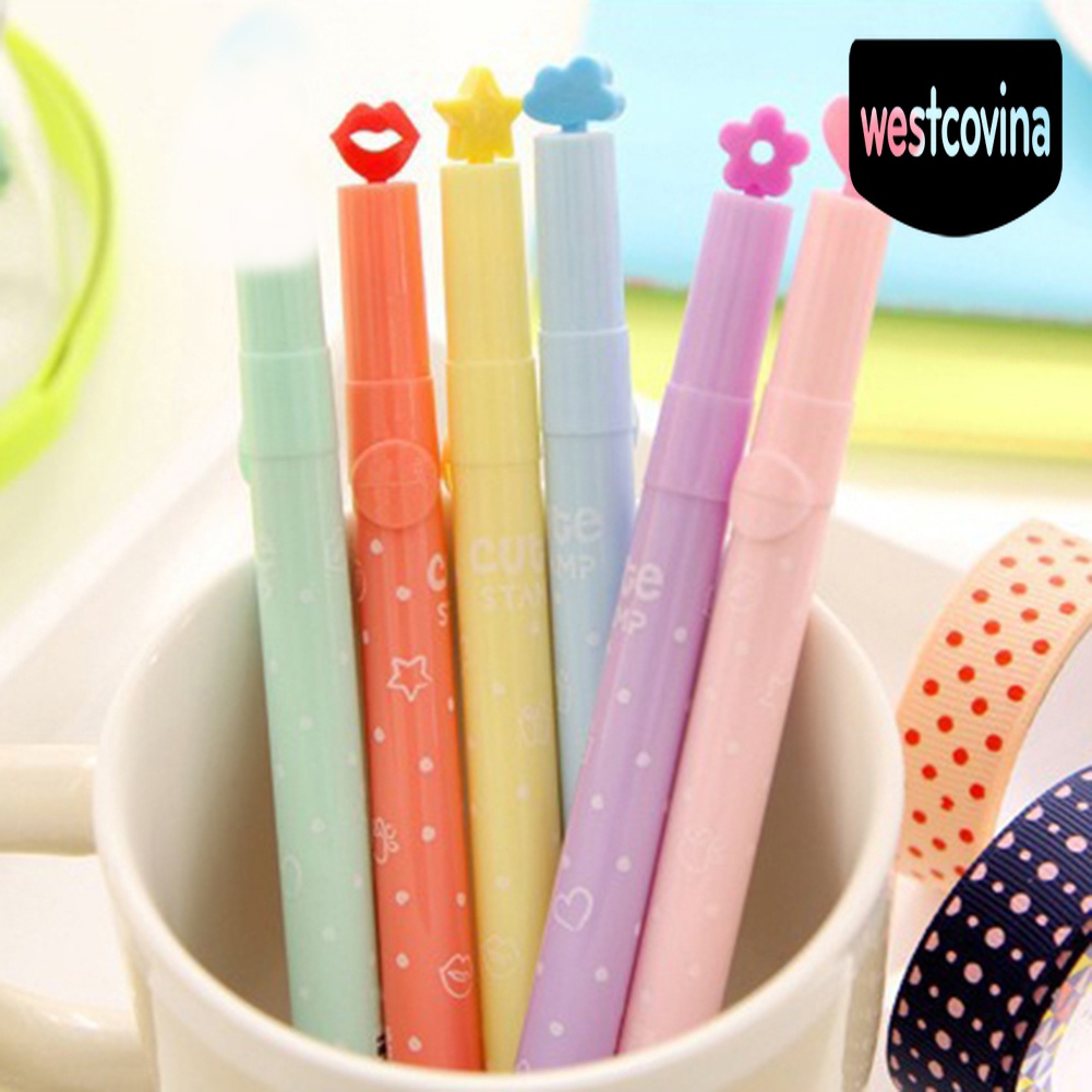 Phương Tây✎Set 6 Bút Đánh Dấu Họa Tiết Kẹo Dễ Thương
