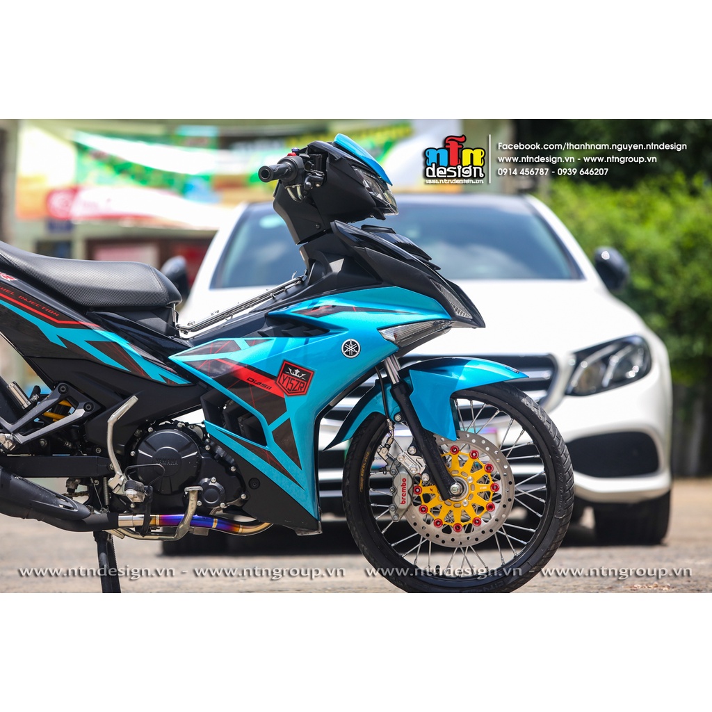 Tem rời exciter 150 xanh đen đỏ y15zr , tem 3 lớp cao cấp