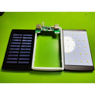 Box sạc dự phòng năng lượng mặt trời dùng pin 18650 tích hợp bảng LED cao cấp màu Đen