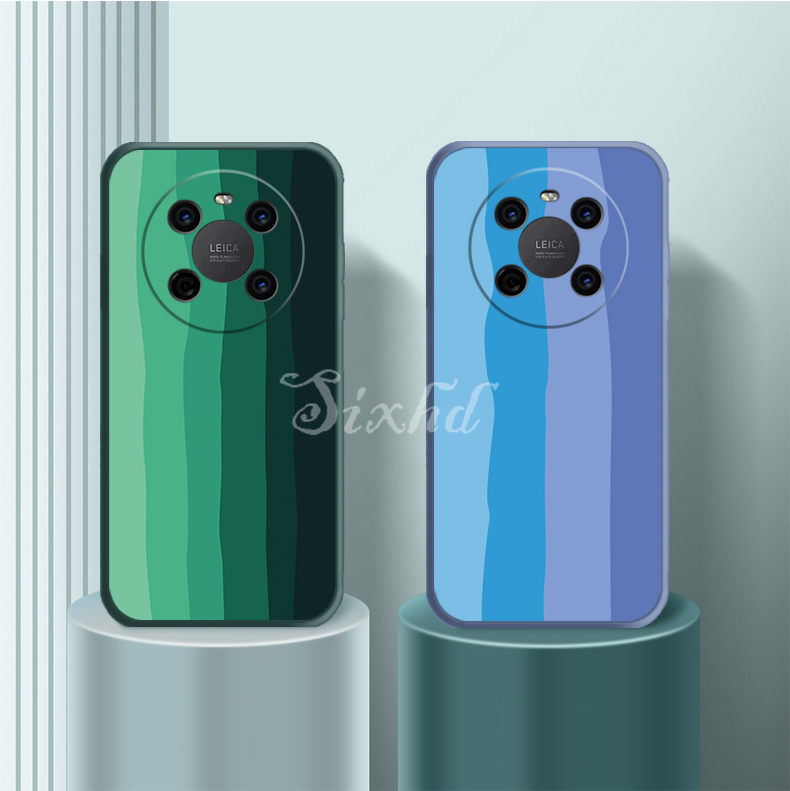 Ready Stock Huawei P40 P30 P20 Pro Mate 40 30 Pro P20 Plus Phone Case 2020 Official Rainbow Watercolor Liquid Silicone Soft TPU Soft Shell Protective Anti-fall Back Cover