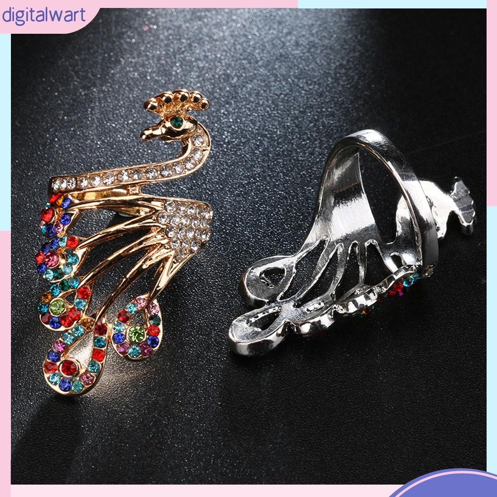 Nhẫn Hình Chim Công Đính Đá Phong Cách Cổ Điển Thanh Lịch Dành Cho Nữ