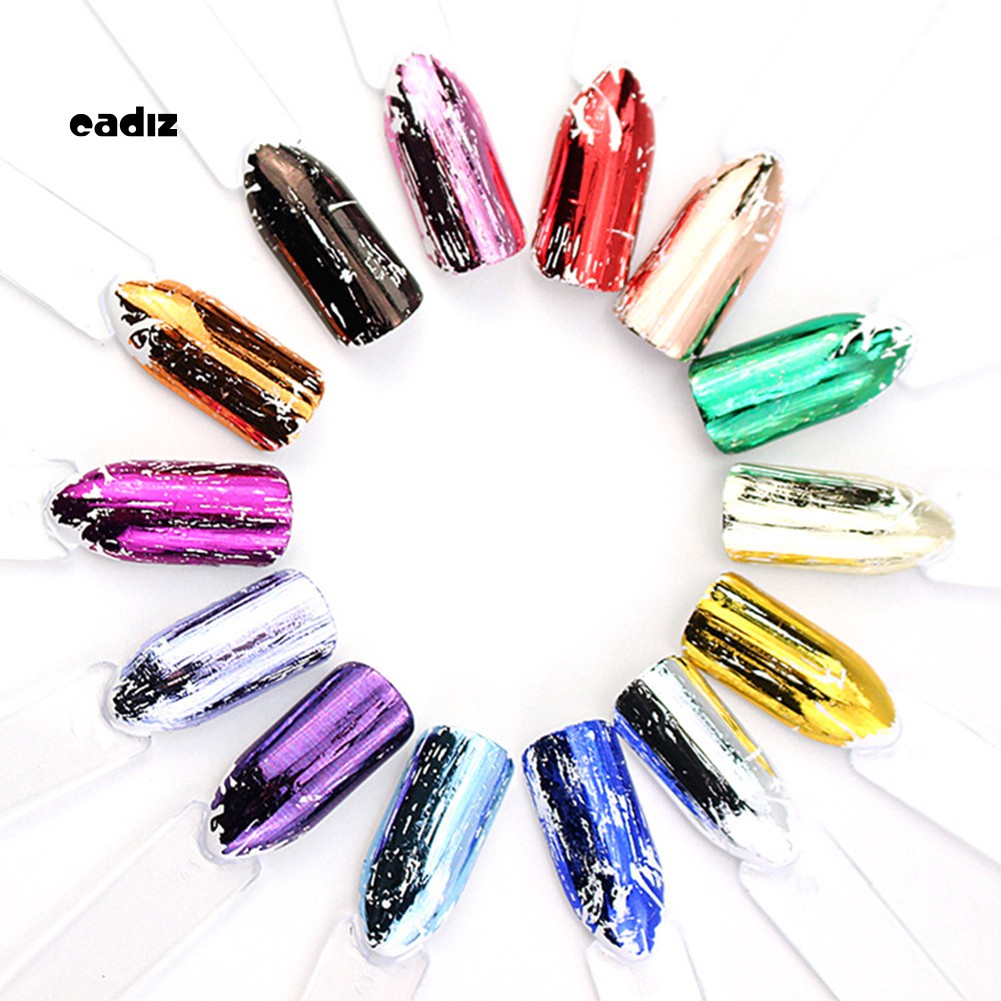 [Hàng mới về] Set 14 tờ sticker dán trang trí móng tay bằng lá thiếc thời trang