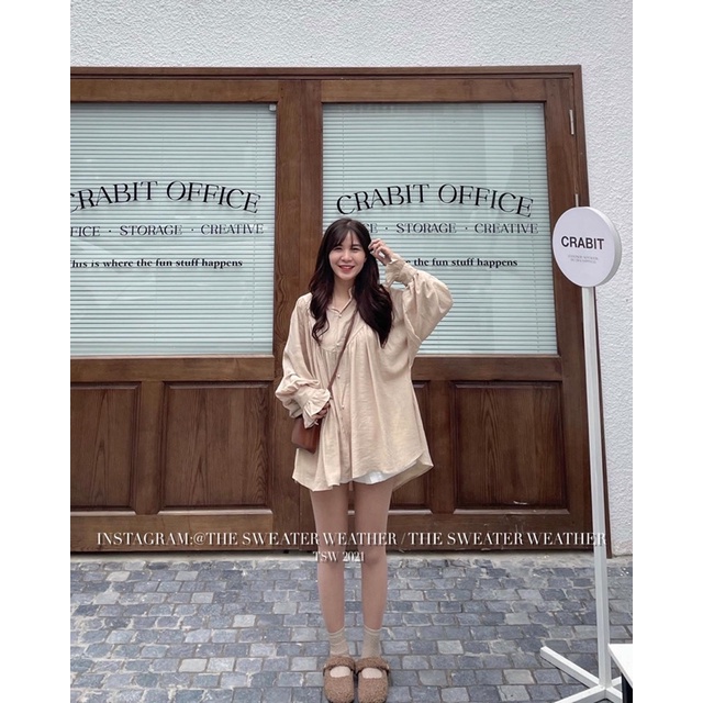[Mã FAMARAL1 giảm 10K đơn 50K] (Ảnh thật) Áo babydoll voan tơ cổ tàu cúc ngọc bo tay the.sweaterweather TSW | BigBuy360 - bigbuy360.vn