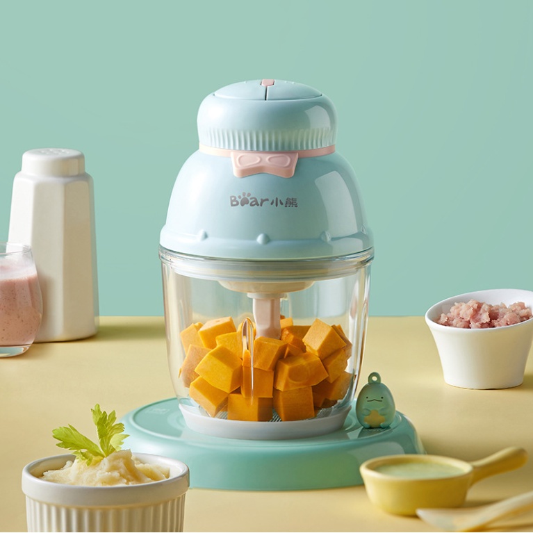 Máy xay thịt Bear QSJ-C02K1, dung tích 0.6L, xay rau, củ, quả, và thức ăn cho bé ăn dặm