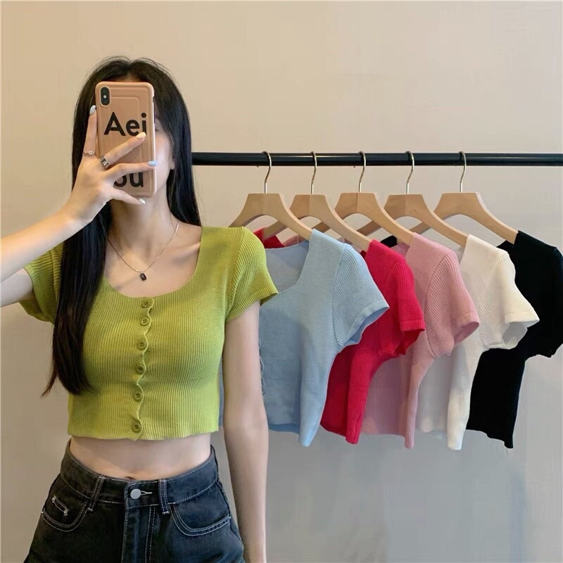 Áo crt cộc tay khuy