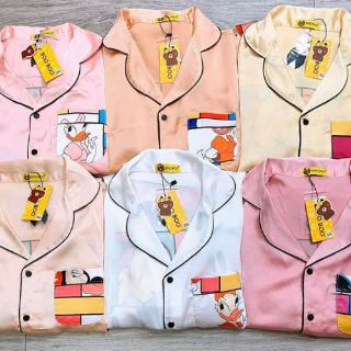 Bộ bộ pijama lụa satin cao cấp dài-dài