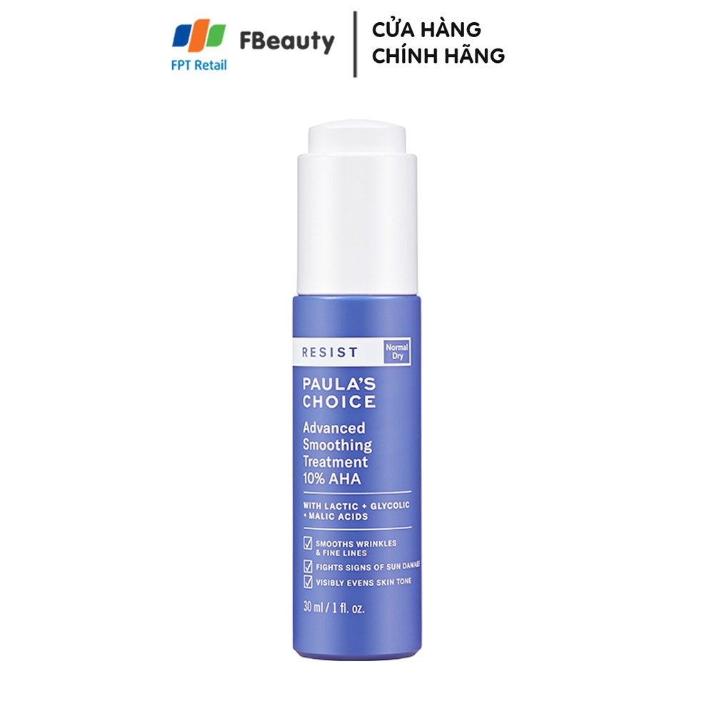 Tẩy tế báo chết làm sáng da Paula's Choice Resist Advanced Smoothing Treatment 10% AHA 30ml | BigBuy360 - bigbuy360.vn