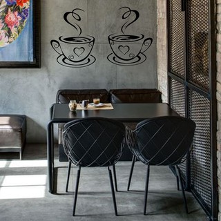 Decal dán tường hình tách cà phê màu đen