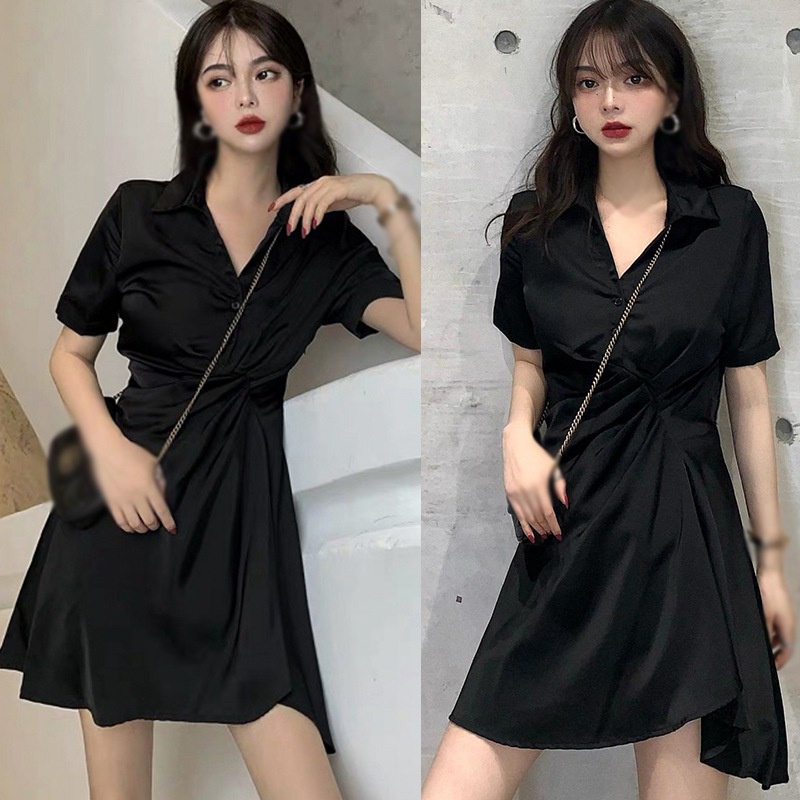Váy Đầm Ngắn Chiết Eo Thời Trang Mùa Hè Dành Cho Nữ