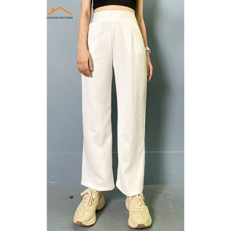 Quần ống suông khóa sườn 🔸SIÊU HOT🔸 quần nữ ống rộng, chất vải tuyết mưa dày dặn, đứng vải | BigBuy360 - bigbuy360.vn