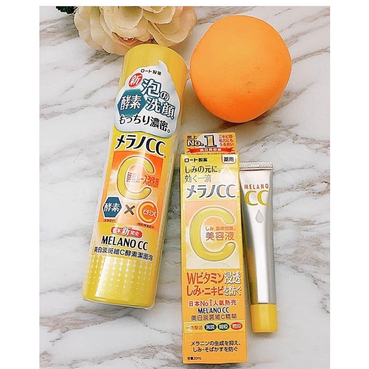 Bộ Đôi Sáng Da Mờ Thâm CC Melano Vitamin C Rohto Nhật Bản