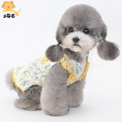 Quần áo chó con vật cưng Kiểu Mới Mùa Hè mỏng Teddy Bomi gấu nhỏ hơn chó mèo mùa hè Áo hai chân hoa