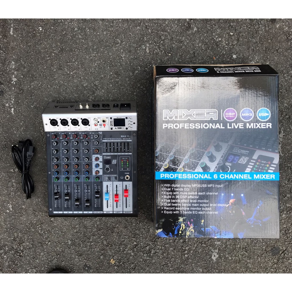 Sale 50% Khi Mua Bàn Trộn Âm Thanh Kiêm Lọc Âm Max 11 Hàng Xịn 99 Hiệu Ứng Vang, Mixer Số Chuyên Nghiệp 6 Kênh, BH 1 Năm
