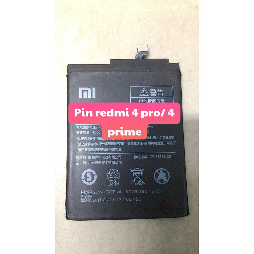 [Mã ELFLASH5 giảm 20K đơn 50K] 🤡 Pin Xiaomi 🤡 Redmi 4Pro/4 Prime Chính Hảng Xiaomi