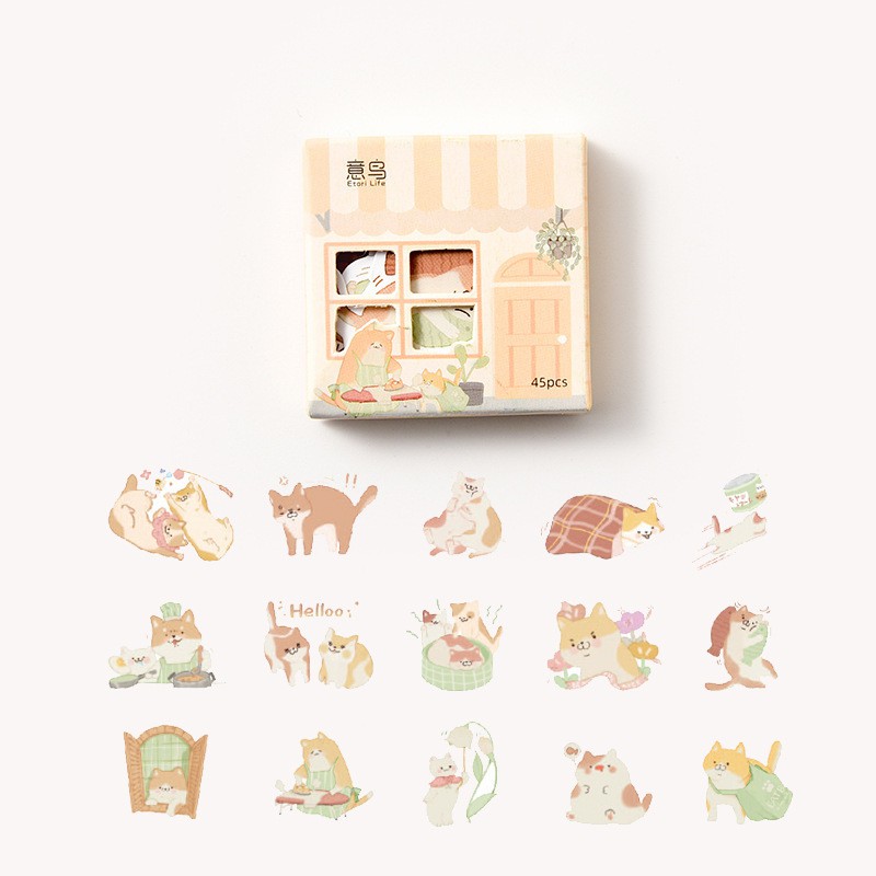 Set 45 nhãn dán ArsC Store xinh xắn trang trí nhật ký