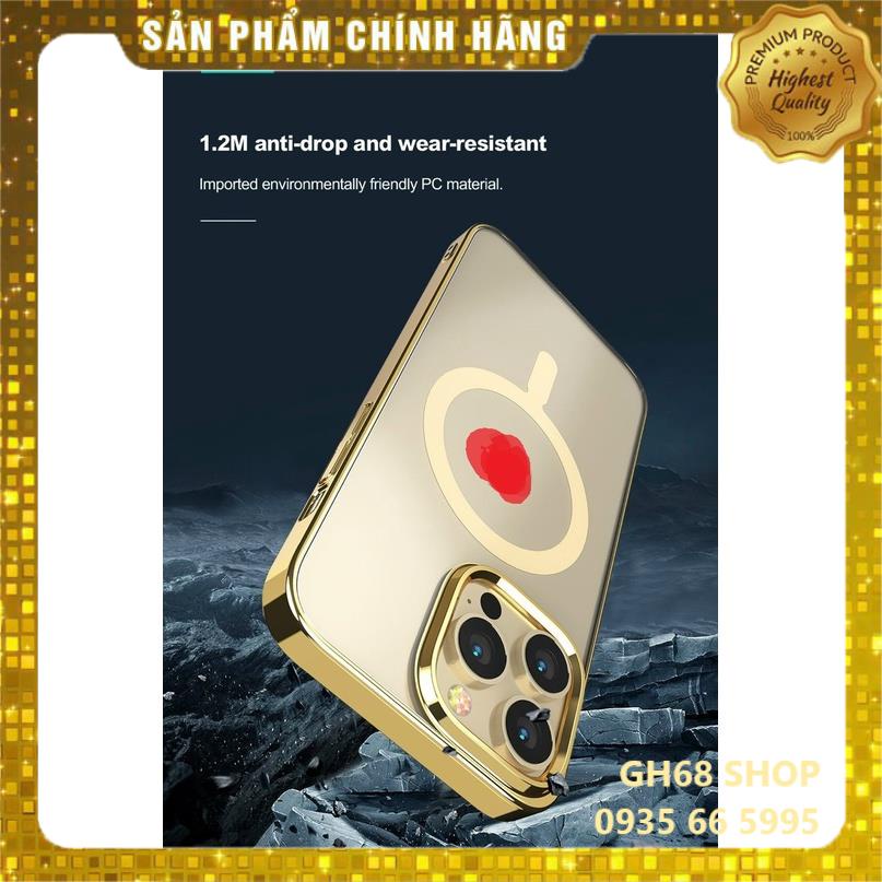 Ốp lưng Devia Glimmer viền màu Sạc Từ cho iPhone 15 / iPhone 14 trong cứng mỏng nhẹ, Không ố màu