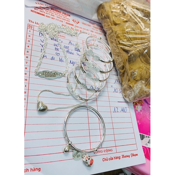 Vòng nơ BẠC NGUYÊN CHẤT CHO BÉ size sơ sinh - 25kg