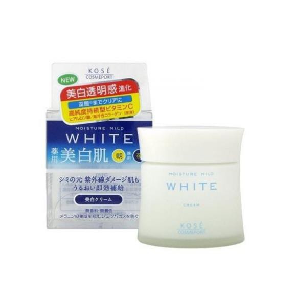 Kem Dưỡng Trắng Da Ban Đêm Kose Moisture Mild White 55g Nhật Bản