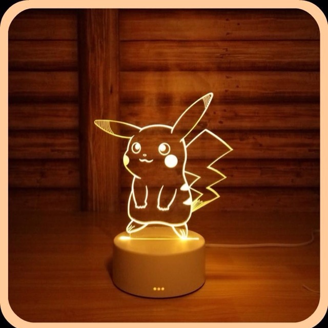 Đèn tranh trí 3D, đèn ngủ led để bàn hình Pikachu cực xinh - Quà tặng ý nghĩa