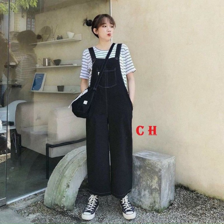 (Sẵn) Yếm Quần Chất Tuyết Mưa Dập Chỉ Nổi Giả Bò Nam Nữ Ullzzang có ảnh thật | BigBuy360 - bigbuy360.vn