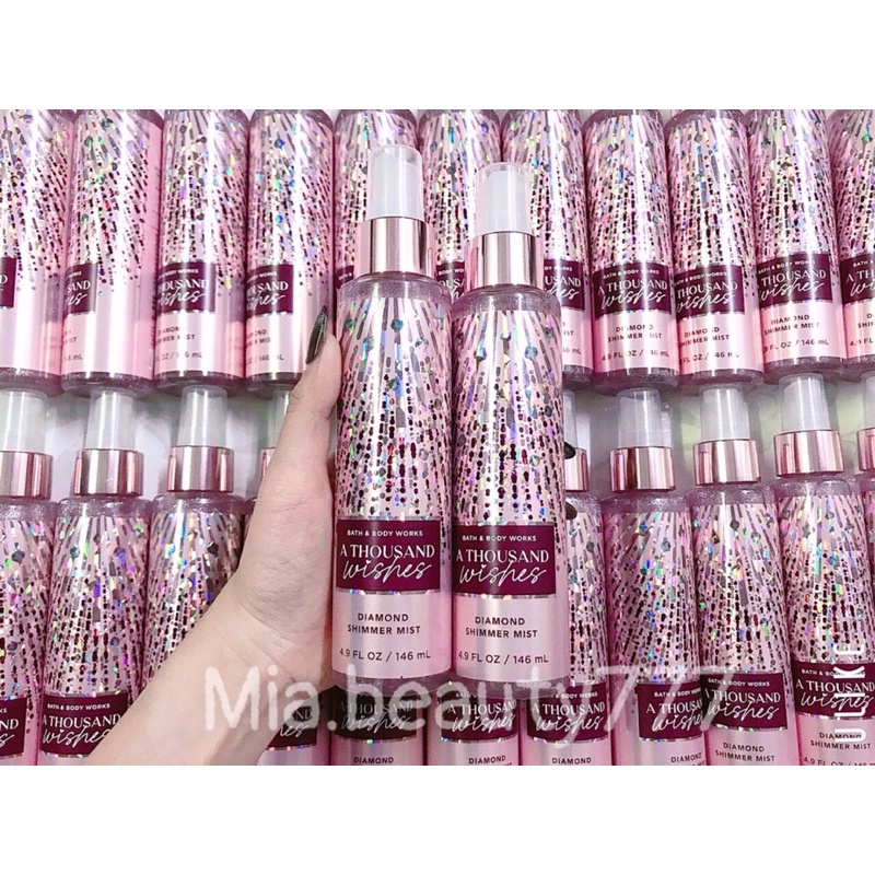 A thousand wishes shimmer - Xịt thơm toàn thân có nhũ hương nước hoa Bath And Body Work 146ml