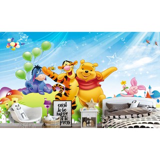 Tranh dán tường 3D tranh trang trí cho bé gấu Pooh 5 BINBIN TB52 (Kích thước : tuỳ chọn)