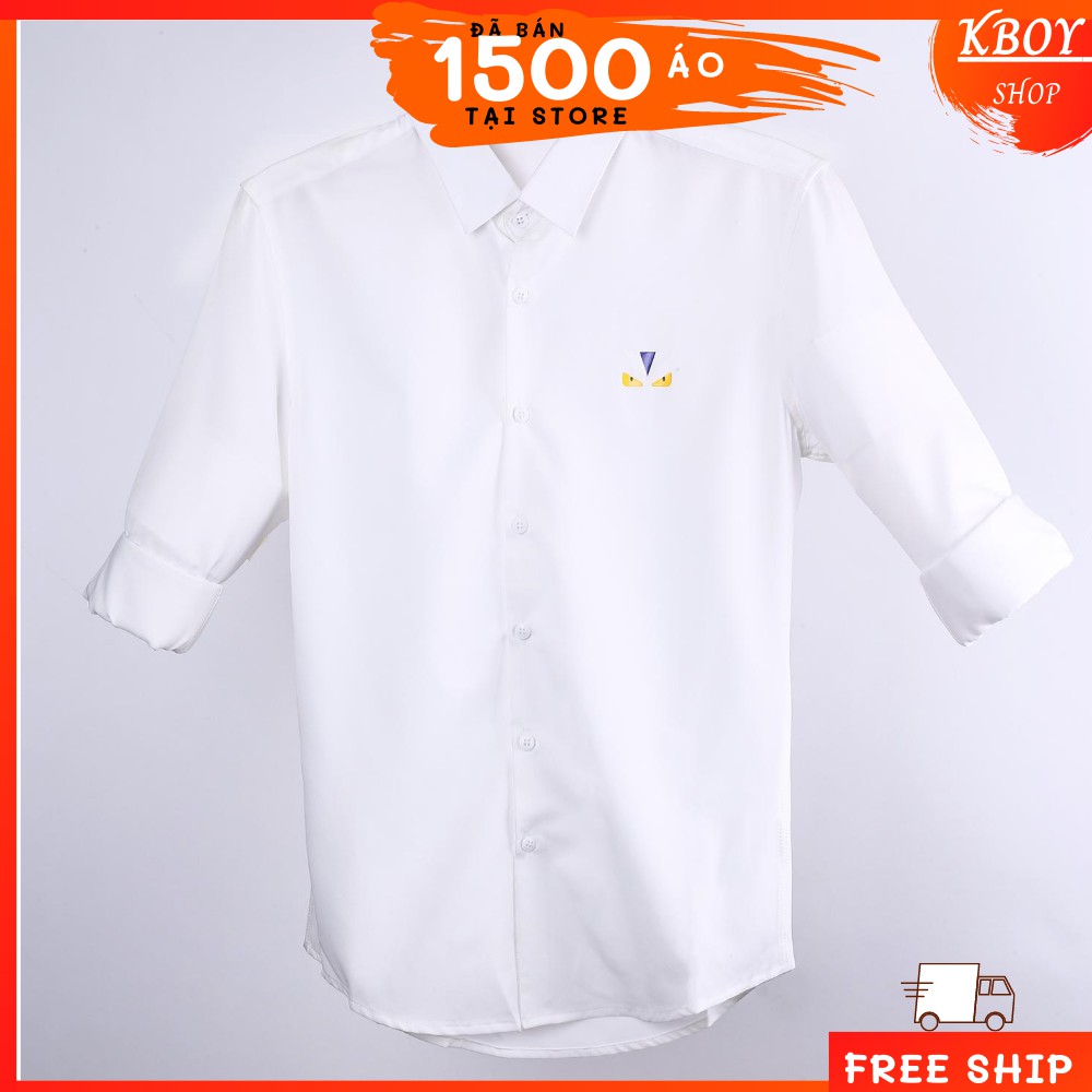 Áo sơ mi tay dài nam cổ bẻ dáng ôm vừa vặn thoáng mát - thời trang nam cao cấp thích hợp mặc công sở, dự tiệc - 6505