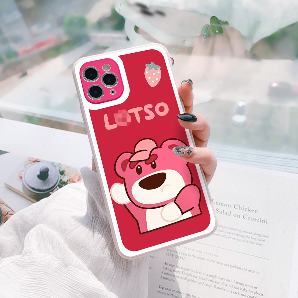 Ốp lưng iphone Gấu Lotso cạnh vuông ốp ip 6/6plus/6s/6splus/7/7plus/8/8plus/x/xr/xs/11/12/13/pro/max/plus/promax G33