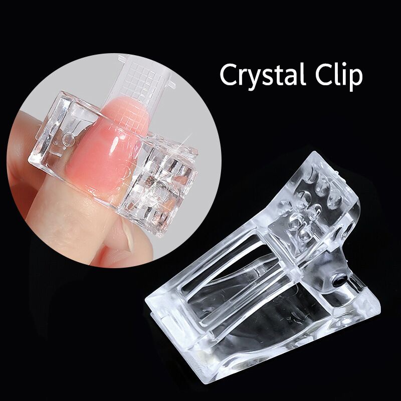 Kẹp nhựa trong suốt cố định móng tay DIY