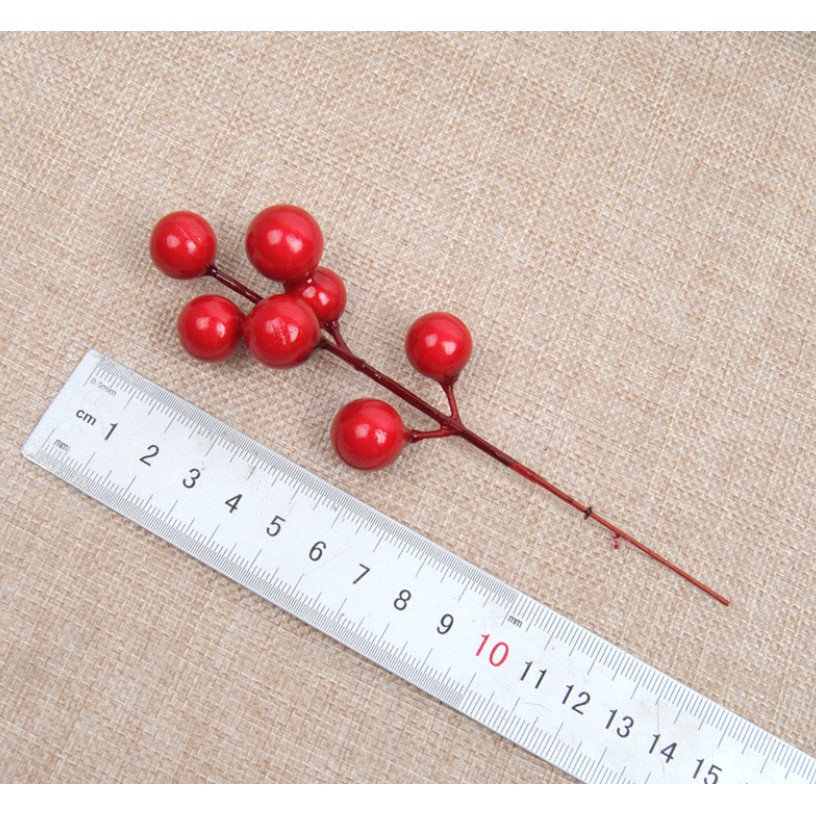 [ HCM ] Noel Tết- Bịch 10 CÀNH CHERRY GẮN CÀNH TRANG TRÍ Cỡ 20cm| Cành Cherry đông đào 6 Nhánh, 12 nhánh (XEM HÌNH)