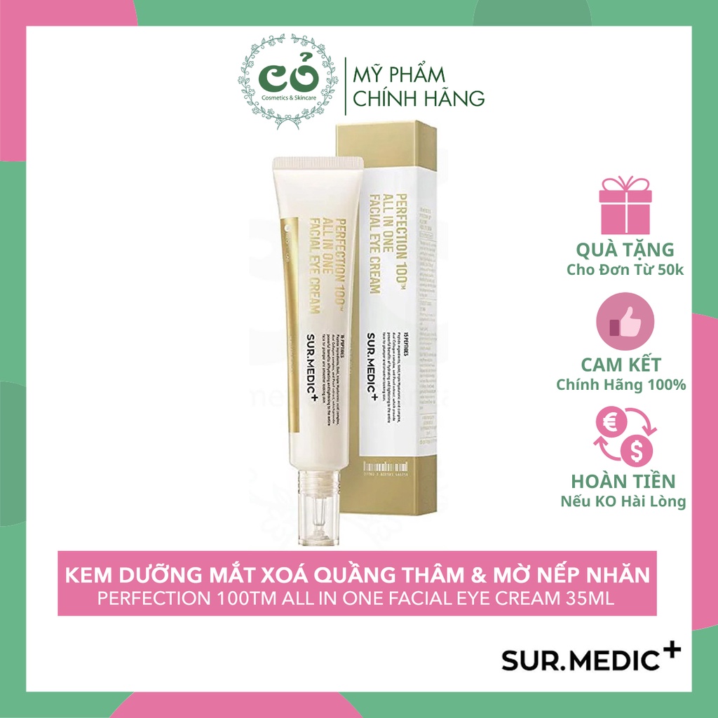 Kem dưỡng mắt  Sur.Medic+ Perfection 100tm All In One Facial Eye Cream 35ml [Tặng Bông Ceiba 120M] | BigBuy360 - bigbuy360.vn