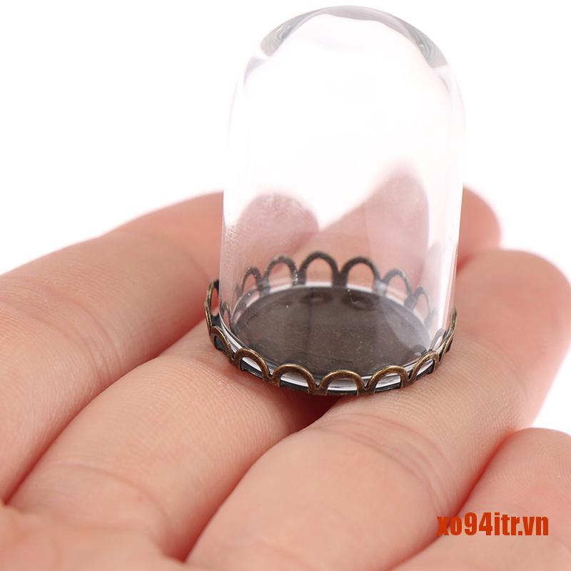 XOITR  1/12 Dollhouse Miniature Decor Glass Dome Display With 2cm metal Base