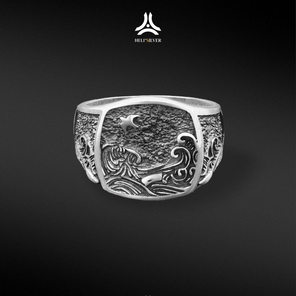 Nhẫn bạc nam HeliSilver KA-NA-GA-WA RING Original S925