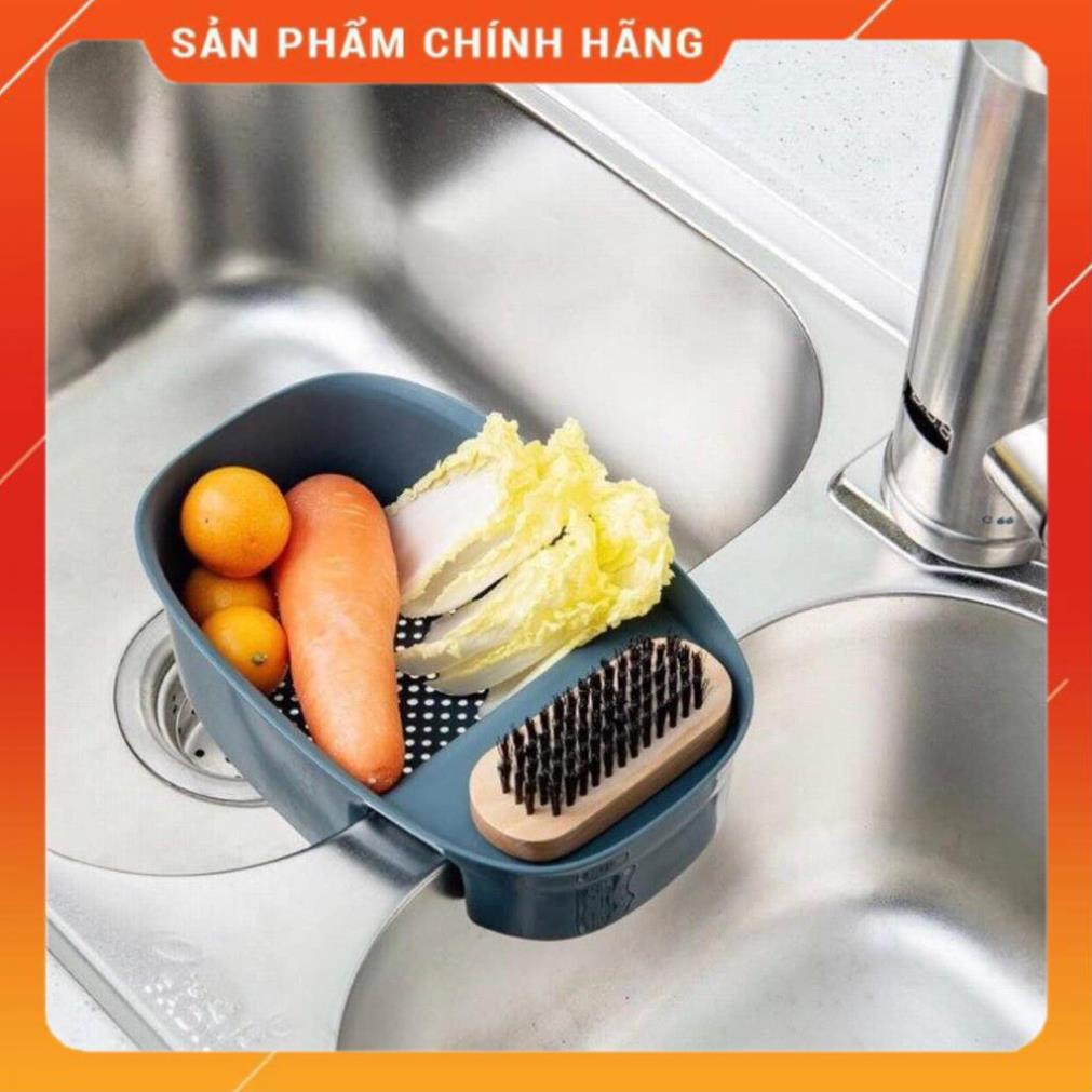 Khay rổ treo bồn rửa chén có lưới lọc rác tiện dụng