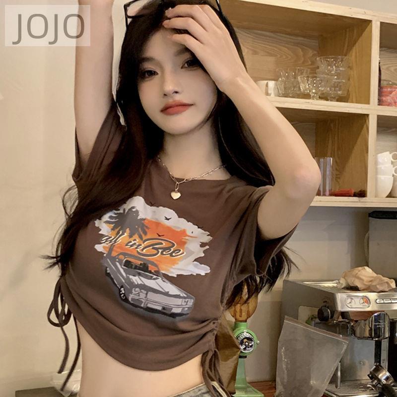 Áo Thun Tay Ngắn Dáng Ôm In Chữ Thời Trang Cho Nữ