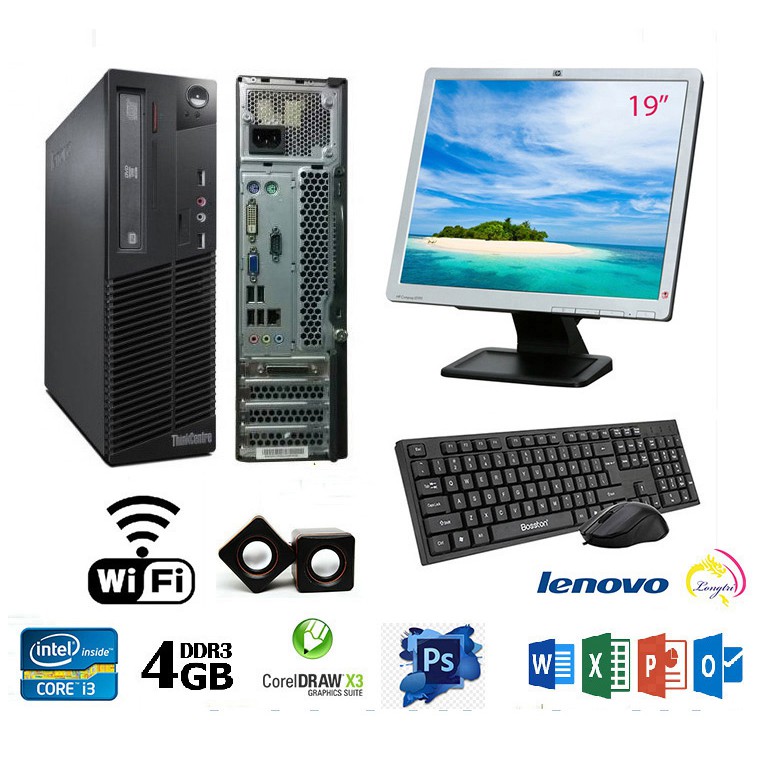 Bộ máy tính Lennovo i3.LCD 19in.máy nhập khẩu dùng rất bền