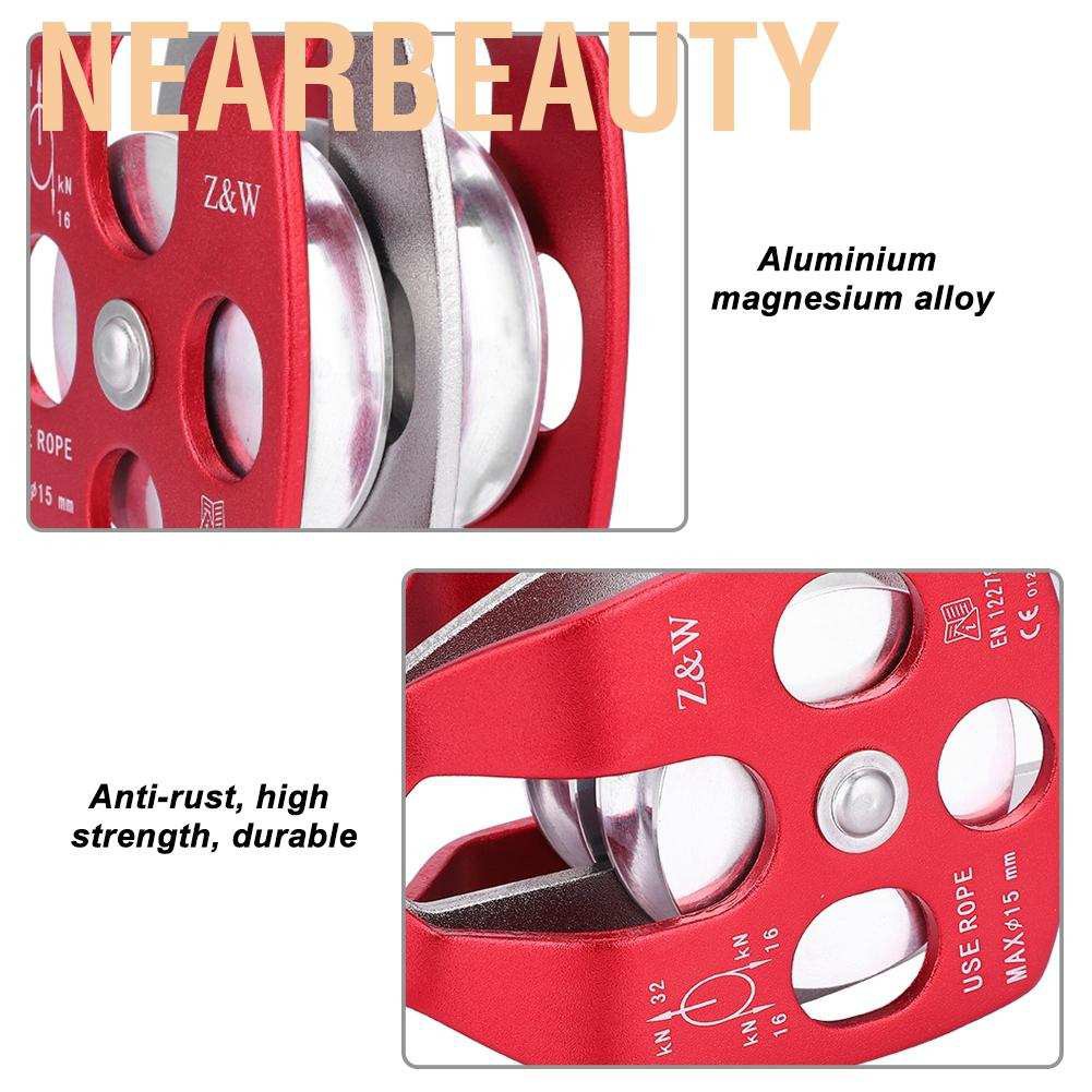 Nearbeauty Aluminium Magnesium Alloy Heavy Duty Single Swivel Rope Pulley Block Climbing Safety Equipment