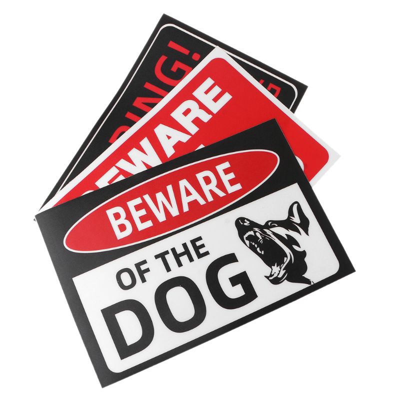 Đề Can Cảnh Báo In Chữ Beware of Dog Dán Cửa Sổ Trong Nhà / Ngoài Trời
