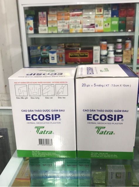 COMBO ECOSIP 20 gói x 5 miếng cao dán thảo dược