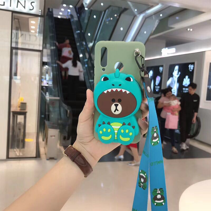 Ốp điện thoại TPU mềm trang trí ví 3D hình thú hoạt hình cho Xiaomi A1 A2 8lite 8 9 8PRO 9SE Mix2 Mix2s Max3 Note3 redmi note8