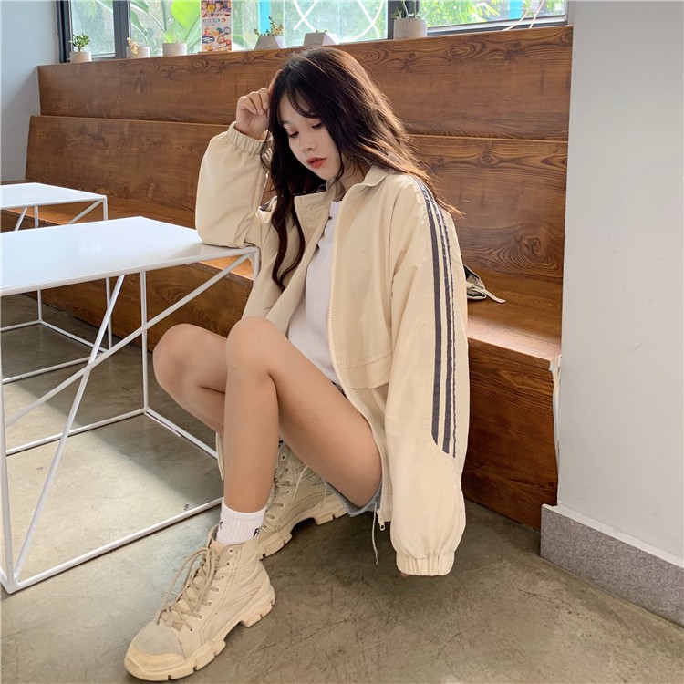 AS2_Áo khoác gió (bomber) basic 2 sọc 2 lớp ulzzang | BigBuy360 - bigbuy360.vn