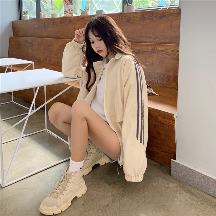 AS2_Áo khoác gió (bomber) basic 2 sọc 2 lớp ulzzang | WebRaoVat - webraovat.net.vn