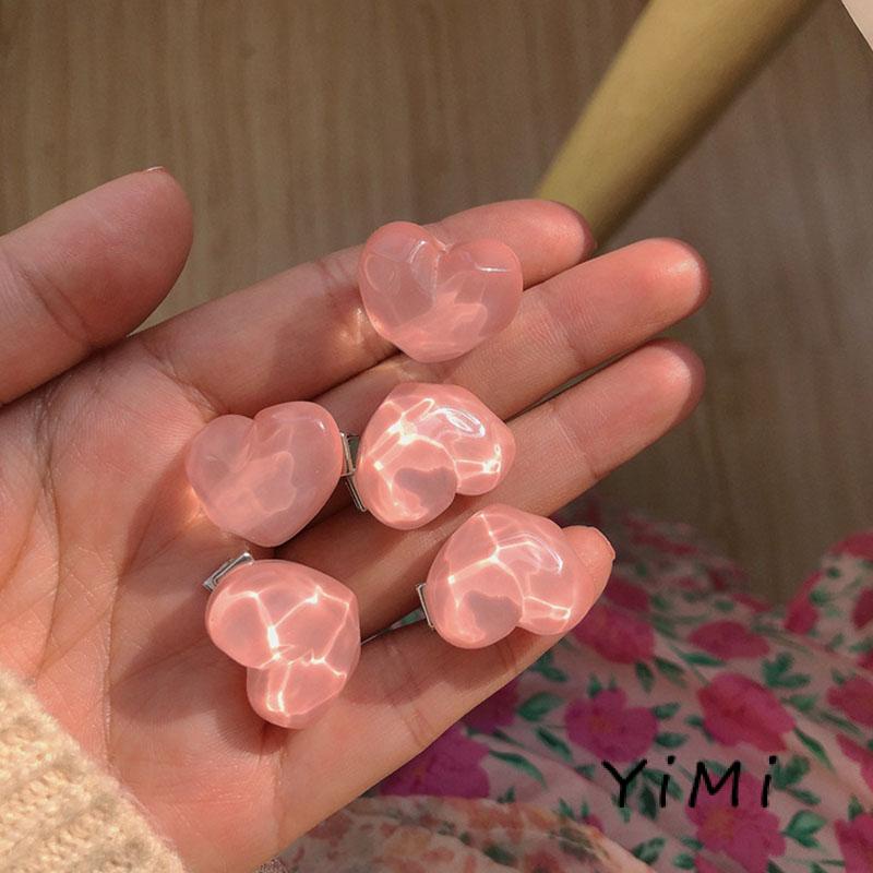 （5 bộ）Kẹp tóc hình trái tim/ quả đào/ nơ/ trái tim thời trang cho nữ