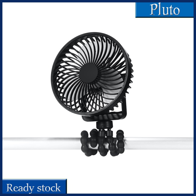 Mới Quạt 2000mah Có Kẹp Xoay 360 Độ Gắn Xe Đẩy Em Bé Tiện Dụng