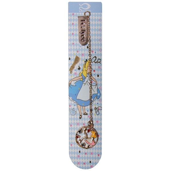 Bookmark Kẹp Sách Kim Loại Phối Charm Hình Alice - Mẫu 4