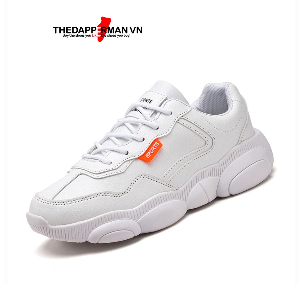 Giày sneaker nam thể thao THEDAPPERMAN XXD001 chất liệu da, đế cao su nhiệt dẻo, êm chân, chống trơn trượt, màu trắng