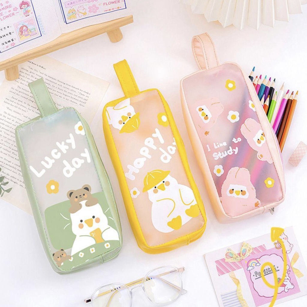 [Stationery] Hộp Bút, Túi Đựng Bút Cỡ Lớn Họa Tiết Dễ Thương Chống Thấm Nước Đa Năng Nhiều Màu Sắc